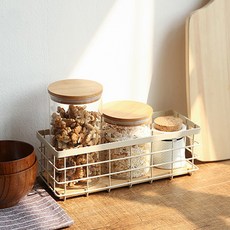 自然風鐵製籃, 象牙白, 1個