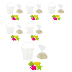 Todan教科書實惠型沙子 1kg+壓模 4入+遊戲籃子 6組, 棕色（沙色），隨機發貨（印框）