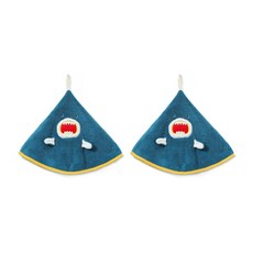 鯊魚造型擦拭手巾, 藍色, 2入