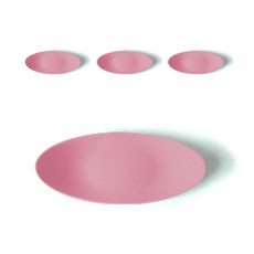 리파인드바이미앤주 실리콘 타원 수저받침, 루즈핑크, 4개