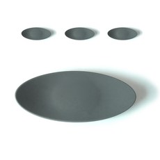 Refined Mi N uJu 矽膠橢圓筷匙架, 深灰色, 4個