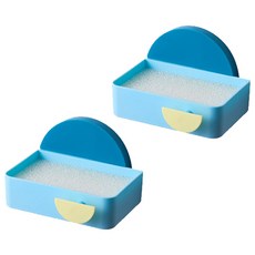 半圓形肥皂架, 藍色, 2個