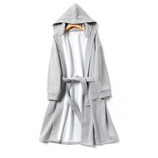 I Love Home Night連帽浴袍 L, 淺灰, 1個