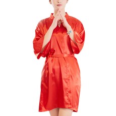 알럽홈 여성용 실크 샤워 가운 XL, 레드, 1개