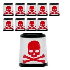 頂級骷髏版設計 高爾夫鐵桿/挖起桿專用桿頸套 10個, 銀紅色