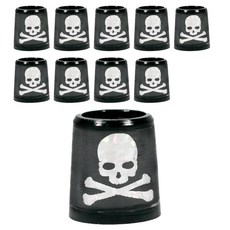 頂級骷髏版設計 高爾夫鐵桿/挖起桿專用桿頸套 10個, 黑銀色