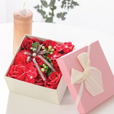 휴드 향기로운 비누꽃 용돈박스 패키지, 레드, 1개