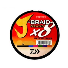 DAIWA Jay braid grand 8 編織釣魚線 135m, 黃色的
