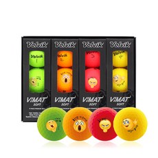 Volvik V-MATT柔軟高爾夫球 4款組, 綠色 + 橘色 + 紅色 + 黃色, 3入, 1組