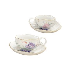 Aynsley 皇后珍珠茶杯 2人組 A-011/020, 5 號 吊竹草, 1套