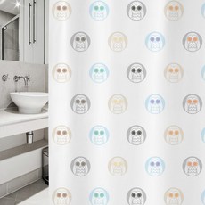 浴簾 sc77 1520*1880mm+不鏽鋼掛鉤 12入+掛桿 白色組合, 1套