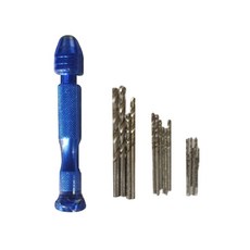 DS HOBBY 鋼彈 鋼普拉 塑膠模型 模型用 精密手鑽 + 25種鑽頭 全套組, 藍色