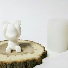 3D坐姿遮耳熊模具, 混合色