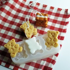 餅乾熊3孔模具, 混色