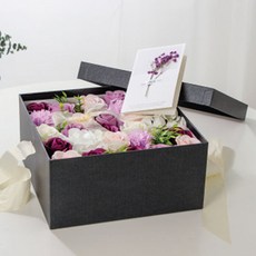 Hyude 人造花可愛香皂花現金禮盒, 紫色, 1個