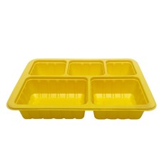 투고팩 실링용기 사각 5칸 1000ml OTP-70-5A호 노랑, 1개입, 150개