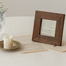 Ryublyu Shop 2層折疊式柚木迷你相框, 棕色, 1個