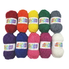 清潔菜瓜布編織線 暢銷10入組 + 鉤針, 混合色, 1個