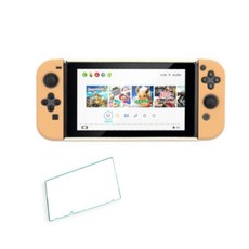 Switch遊戲機保護殼+鋼化玻璃保護貼 R04 04款, 1套, 單品