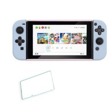 Switch遊戲機保護殼+鋼化玻璃保護貼 R04 03款, 1套, 單品