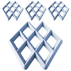 框架造型隔熱墊, 藍色, 4個