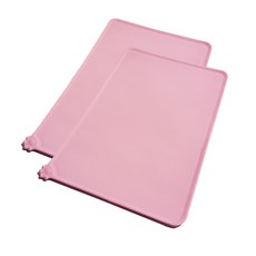 리치독스 반려동물 밥그릇 미끄럼방지 실리콘 매트 48.5 x 30 cm, 핑크, 2개