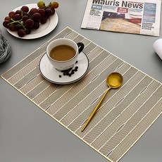 奢華V形餐墊, 金色, 45 x 30 cm