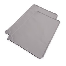 리치독스 반려동물 밥그릇 미끄럼방지 실리콘 매트 48.5 x 30 cm, 그레이, 2개