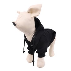 狗狗刷毛帽T, 黑色