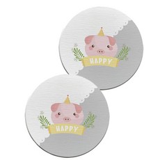 Piggy 浴室珪藻土板/杯墊 10 B, 2個