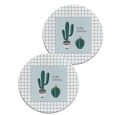 仙人掌浴室珪藻土盤杯墊 13 B, 2個