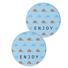 藍色浴室珪藻土杯墊 23 C, 2個