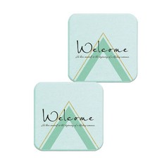 薄荷綠浴室珪藻土板杯墊 21 C, 2個