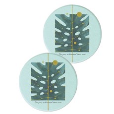 薄荷綠浴室珪藻土板 杯墊 10 B, 2個