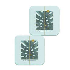 薄荷綠浴室矽藻土杯墊 18 C, 2個