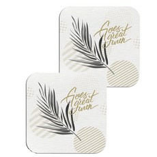 金色點綴浴室矽藻土杯墊 32 D, 2個, 金色