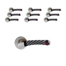 COPPER LINE 線條風格把門手蓋 槓桿款 10入, 黑色的