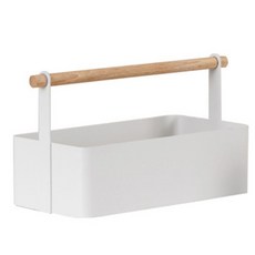 生活的技術木柄鐵製收納盒, 白色的