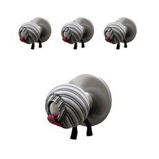 COPPER LINE 線條風格門把手罩 圓形款 4入, 黑色的