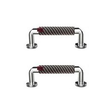 COPPER LINE 線條風格把門手蓋 槓桿短款 2入, 黑色的