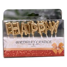WOW PARTY KOREA Happy Birthday 蠟燭, 金色, 5個