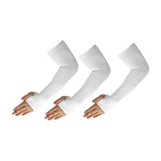 Plcede 高級涼感半指袖套 3入, 白色的