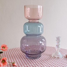 彩虹玻璃花瓶 大型, 單色
