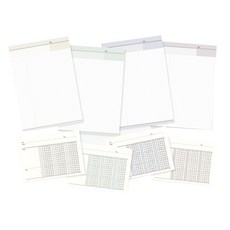 Pandamon A5 Urban Grid 年糕備忘錄紙 4 種 + 簡易 OMR 卡片備忘錄紙 4 種套組, 灰黃、卡其綠、憂鬱藍、乳紅, 1套