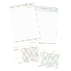 Pandamon A5 Urban Grid 年糕便箋紙 2 種 + 簡易 OMR 卡片便箋紙 2 種套組, 灰黃、卡其綠, 1套