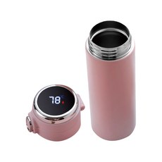 溫度顯示智慧保溫杯, 粉色, 400ml, 1個