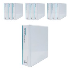 Yongo透明3孔D環活頁夾 7cm, 10個, 白色+透明