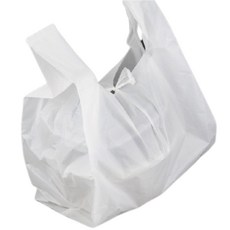 착한패키징 두꺼운 손잡이 배달 봉투 흰색 소, 1개, 100개입