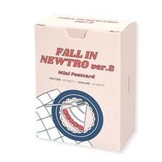 Monolike Fall in Newtro ver 2 迷你明信片 25款 x 2張 + 信封 25個 套組, 25款(明信片), 薄荷綠(信封), 1套
