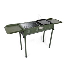 에스디엘 포터블 캠핑 바베큐그릴 아미그린, 1개